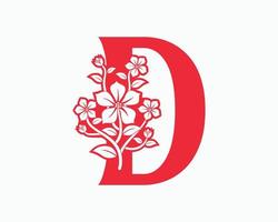 mona bloem beginletters d logo ontwerp. vector