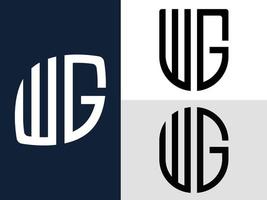 creatieve beginletters wg logo ontwerpen bundel. vector