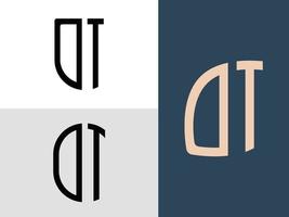 creatieve beginletters dt logo ontwerpen bundel. vector