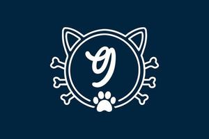 kat monogram letter g logo ontwerpen. vector