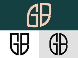 creatieve beginletters gb logo ontwerpen bundel. vector