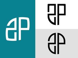 creatieve beginletters zp logo ontwerpen bundel. vector