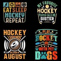 hockey vector t-shirtontwerp, eet slaaphockeyherhaling, bundelontwerp, vectorelement, illustratie
