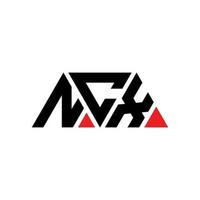 ncx driehoek brief logo ontwerp met driehoekige vorm. ncx driehoek logo ontwerp monogram. ncx driehoek vector logo sjabloon met rode kleur. ncx driehoekig logo eenvoudig, elegant en luxueus logo. ncx