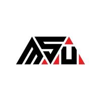 msu driehoek brief logo ontwerp met driehoekige vorm. msu driehoek logo ontwerp monogram. msu driehoek vector logo sjabloon met rode kleur. msu driehoekig logo eenvoudig, elegant en luxueus logo. msu