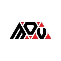 mov driehoek brief logo ontwerp met driehoekige vorm. mov driehoek logo ontwerp monogram. mov driehoek vector logo sjabloon met rode kleur. mov driehoekig logo eenvoudig, elegant en luxueus logo. bewegen