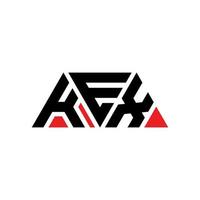 kex driehoek brief logo ontwerp met driehoekige vorm. kex driehoek logo ontwerp monogram. kex driehoek vector logo sjabloon met rode kleur. kex driehoekig logo eenvoudig, elegant en luxueus logo. kex