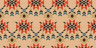 etnische abstracte ikat kunst. naadloos patroon in tribal, volksborduurwerk en Mexicaanse stijl. Azteekse geometrische kunst ornament print.design voor tapijt, behang, kleding, inwikkeling, stof, hoes, textiel vector