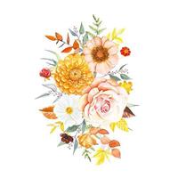aquarel herfst bloemen. bloemen compositie. vector