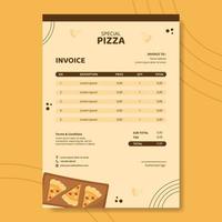 pizza eten factuur sjabloon hand getekende cartoon achtergrond vectorillustratie vector