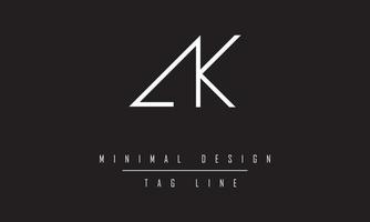 ak of ka logo ontwerp vector kunst illustratie