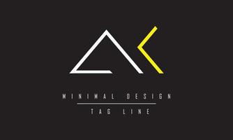 ak of ka logo ontwerp vector kunst illustratie