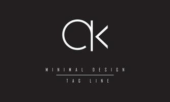 ak of ka logo ontwerp vector kunst illustratie