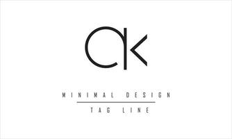 ak of ka logo ontwerp vector kunst illustratie