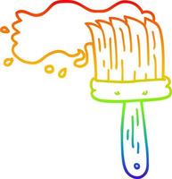 regenboog gradiënt lijntekening cartoon kwast vector