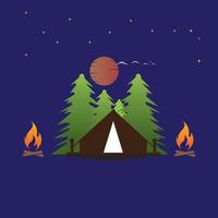 camping logo vector illustratie sjabloonontwerp