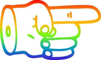 regenbooggradiënt lijntekening wijzend handsymbool vector