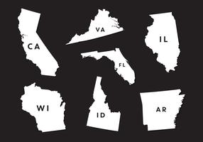 Vector Set van State Map Silhouettes