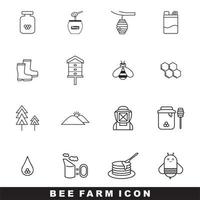 icon set bij en honing bewerkbaar vector