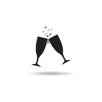 champagne pictogram vector illustratie sjabloonontwerp