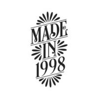 kalligrafie belettering 1998 verjaardag, gemaakt in 1998 vector