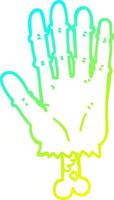 koude gradiënt lijntekening cartoon zombie hand vector