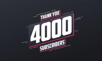 bedankt 4000 abonnees 4k abonnees viering. vector