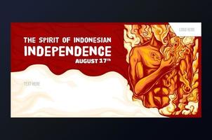 sjabloonontwerp van de geest van de Indonesische onafhankelijkheidsdag met jeugdillustratie vector