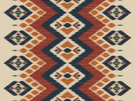 abstracte kleurrijke ikat-kunst. etnische naadloze patroon in tribal. gestreepte Mexicaanse stijl. ontwerp voor achtergrond, illustratie, verpakking, kleding, batik, stof, borduurwerk. vector