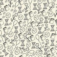 school doodles naadloos patroon vector