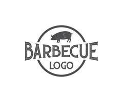 barbecue logo en grill logo ontwerp vector