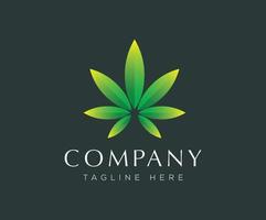 cannabis of marihuana groen blad vector logo.