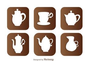 Arabische Coffee Pot White Icons vector