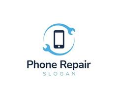 telefoon reparatie logo. sjabloon voor mobiel reparatielogo vector