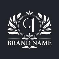 vintage luxe gouden i brief logo ontwerp. vector