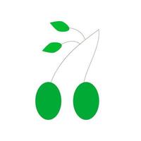 levendige vector kleur icoon van olijven op lange dunne twijgen met groene bladeren. modern bord in vlakke stijl, perfect voor advertenties, websites, banners, boeken enz