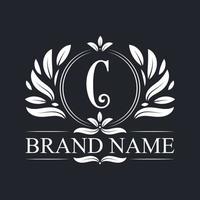 elegante decoratieve c brief logo ontwerp. vector