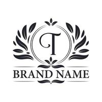 vintage luxe gouden t letter logo ontwerp. vector