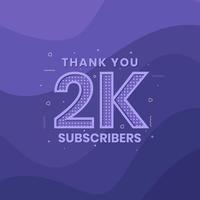 bedankt 2000 abonnees 2k abonnees viering. vector