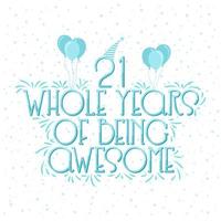 21 jaar verjaardag en 21 jaar jubileumviering typfout vector