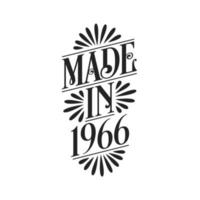 kalligrafie belettering 1966 verjaardag, gemaakt in 1966 vector