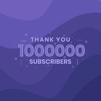 bedankt 1000000 abonnees 1m abonnees viering. vector