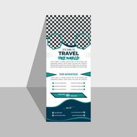 reizen roll-up banner of pull-up banner ontwerpsjabloon voor zaken of reizen. vector