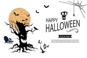 Halloween-achtergrondontwerp. sjabloon voor spandoek halloween-feest. vector