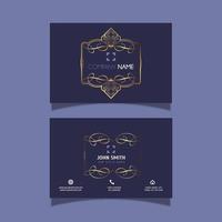 elegant paars visitekaartje met decoratieve lijsten vector