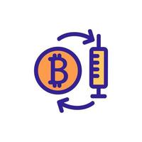 bitcoin-medicijnen zijn een pictogramvector. geïsoleerde contour symbool illustratie vector