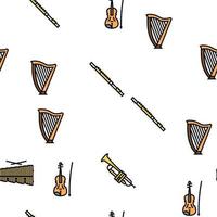 muziekinstrumenten prestaties vector naadloos patroon