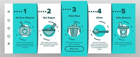 baby keuken onboarding pictogrammen instellen vector