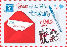 Gratis Vectorillustratie voor Kerst Brief aan Kerstman vector