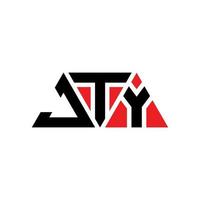 jty driehoek brief logo ontwerp met driehoekige vorm. jty driehoek logo ontwerp monogram. jty driehoek vector logo sjabloon met rode kleur. jty driehoekig logo eenvoudig, elegant en luxueus logo. jty